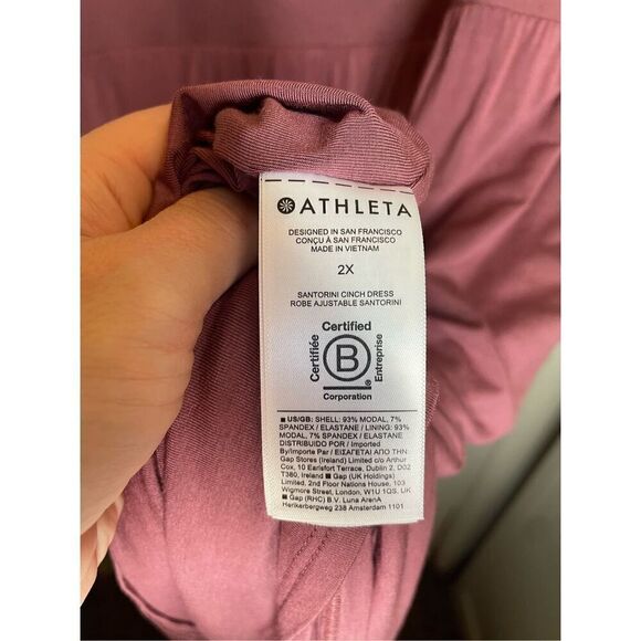 ATHLETA Santorini Cinch midi Dress Stretch Modal Rose size 2X - Picture 12 of 13